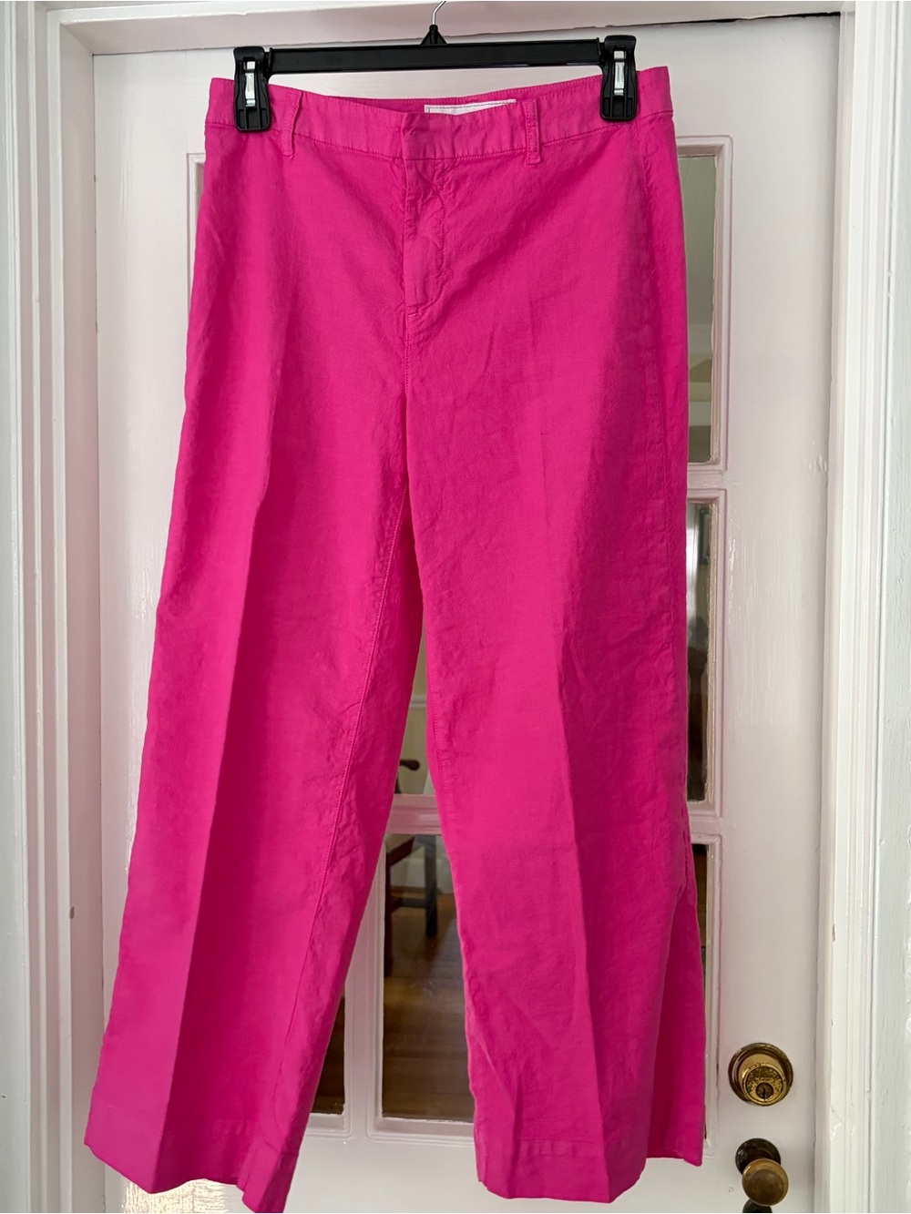 Frank & Eileen Bright Pink Cropped Straight-Leg Pants